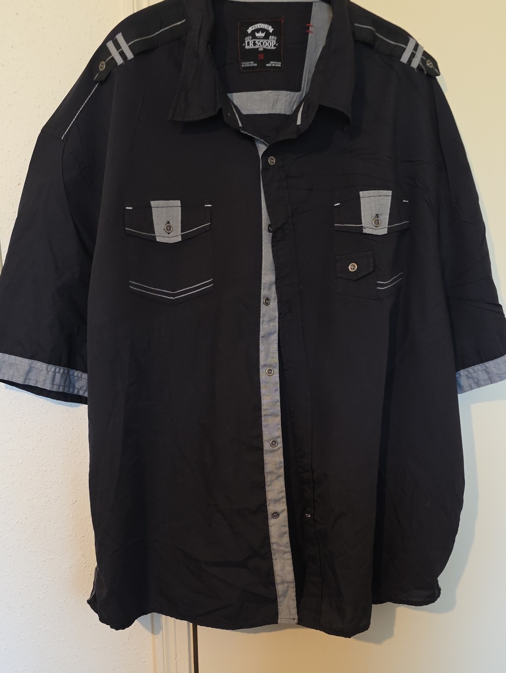 LR Scoop Men's Black & Gray Shirt Size 3X